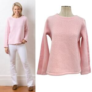 Dudley‎ Stephens Alden Crewneck Top Pullover Shearling Fleece Pink Size Small